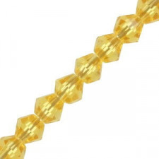 Faceted glass bicone beads 3mm Tranparent champagne gold
